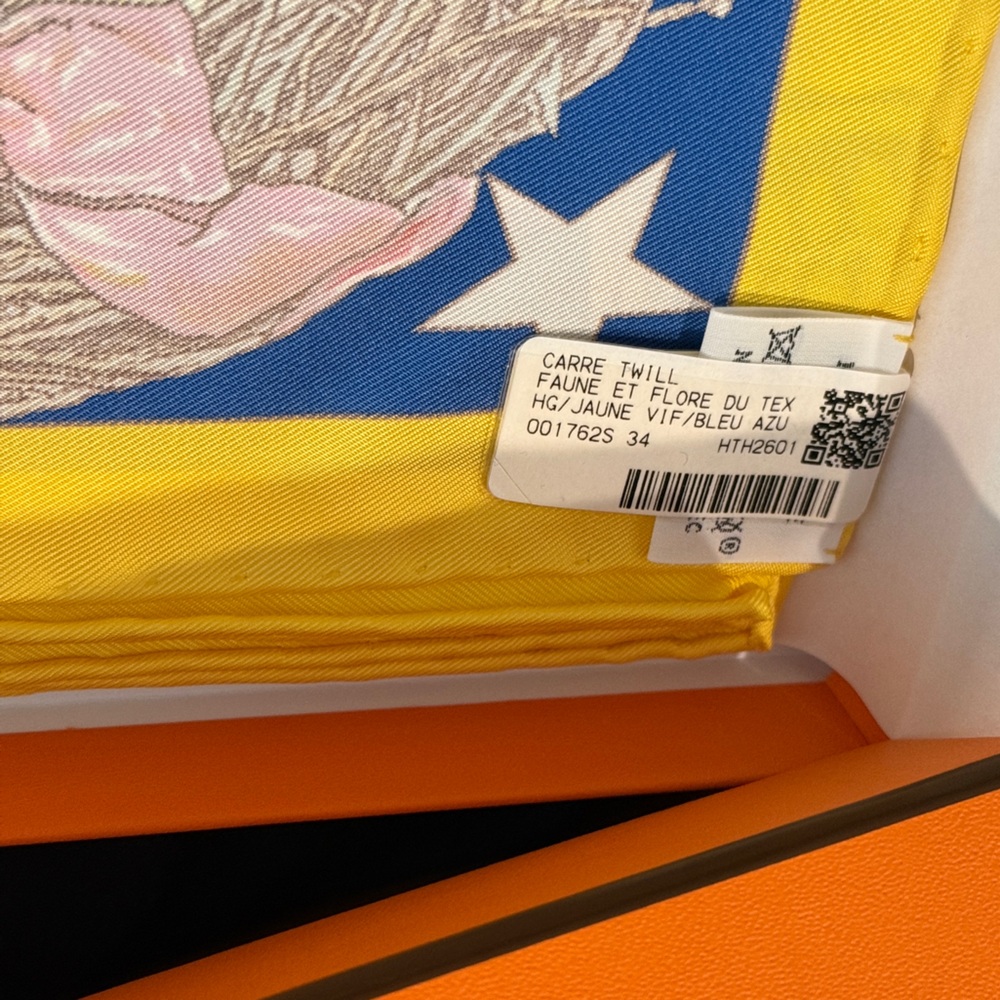 EXTREMELY RARE HERMES Faune et Flore du Texas forever scarf 90 COLLECTOR PIECE - Picture 8 of 10